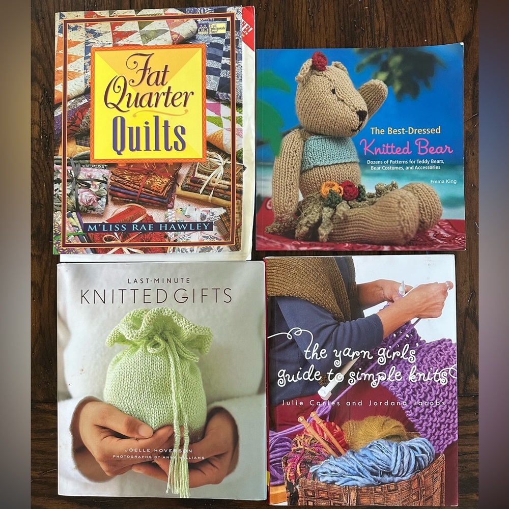 Crafting Book Bundle, 3 knitting pattern books and quilting book